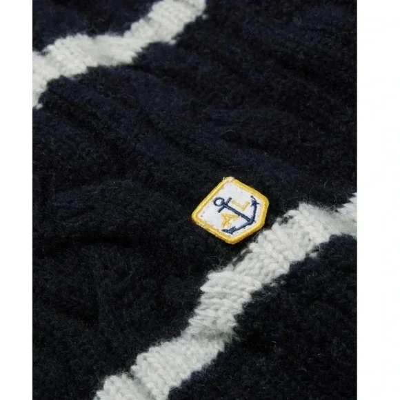 Armor Lux NWT Wool Fisherman Sweater Striped Navy - Picture 5 of 15